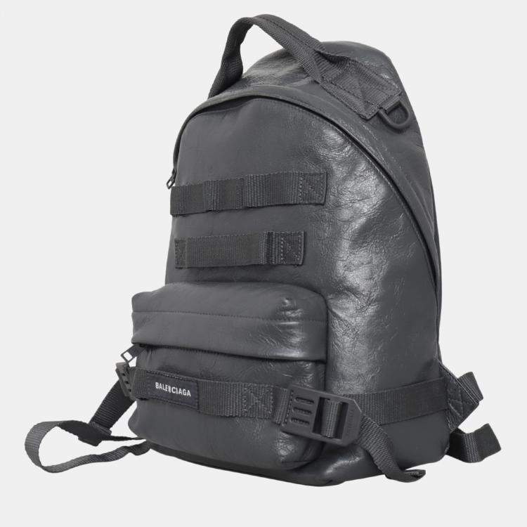 Pre Owned Balenciaga Army Webbed Multi-Strap Leather Backpack