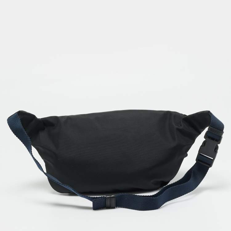 مملوكة مسبقًا حقيبة خصر بالينسياغا نايلون أسود/أزرق بحري