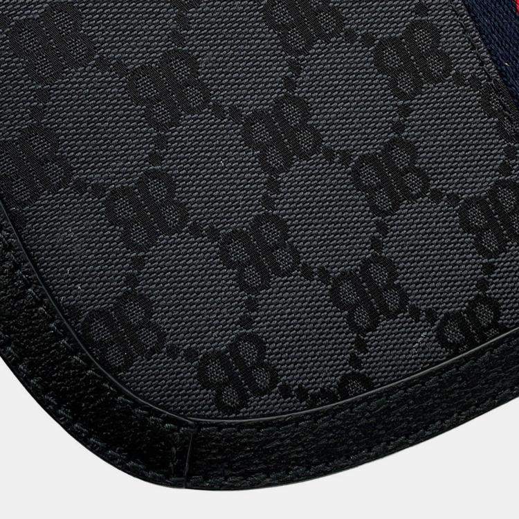 Pre Owned حقيبة كتف بالينسياغا غوتشي بالينسياغا ذا هاكر بروجكت أوفيديا قماش جلدي أسود