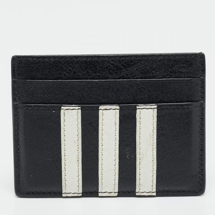 Pre Owned Balenciaga x Adidas Black Leather Card Holder
