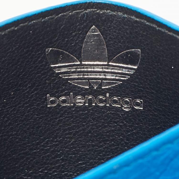 مملوكة مسبقًا Balenciaga x Adidas Blue Leather Card Holder