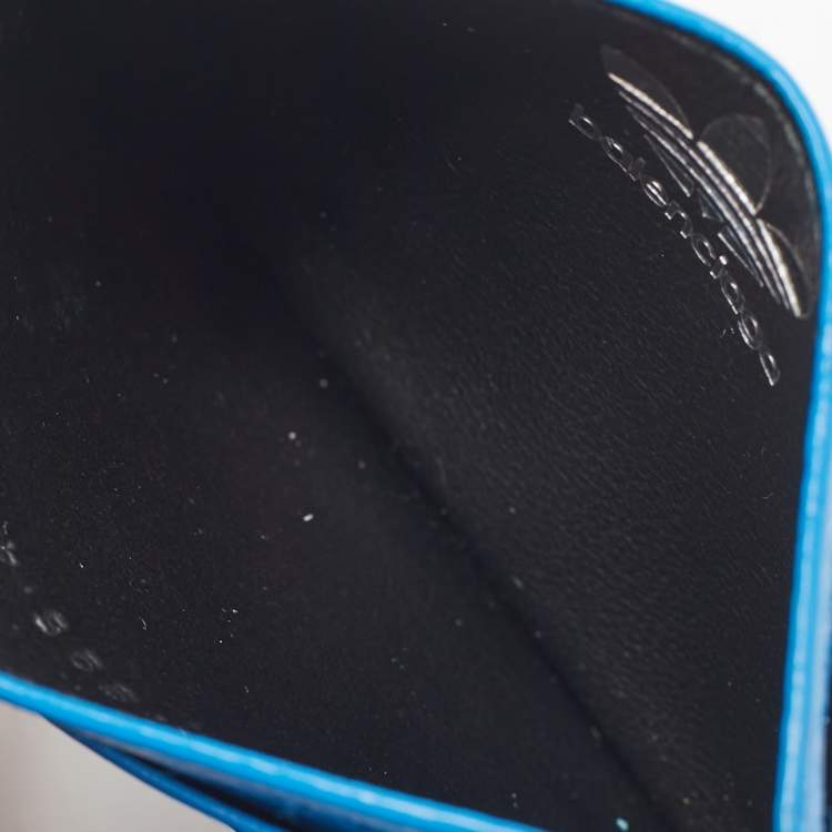 مملوكة مسبقًا Balenciaga x Adidas Blue Leather Card Holder