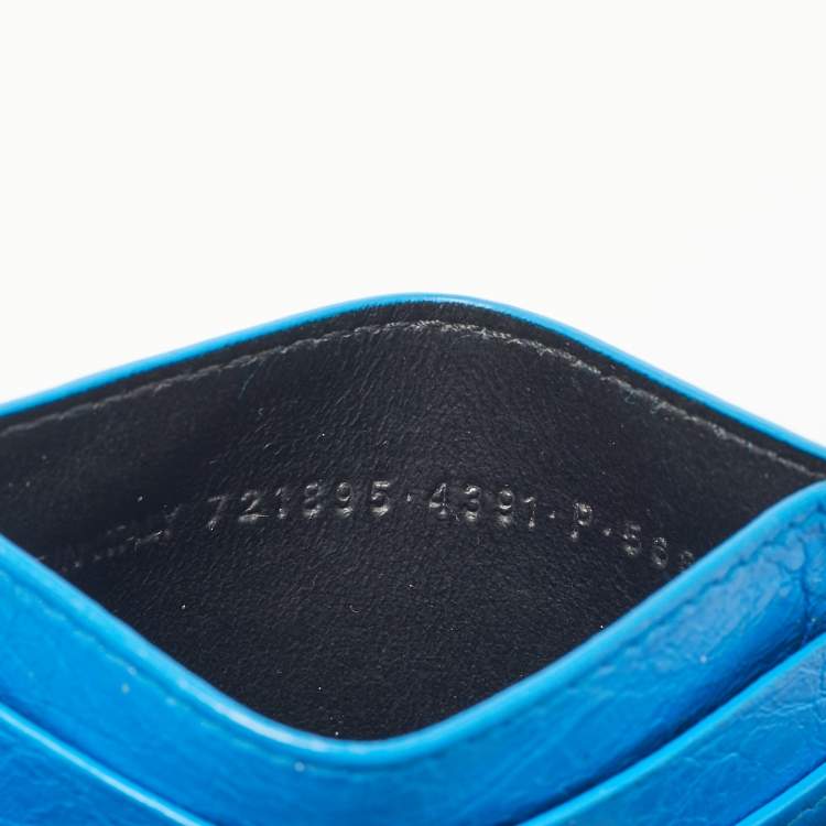 مملوكة مسبقًا Balenciaga x Adidas Blue Leather Card Holder