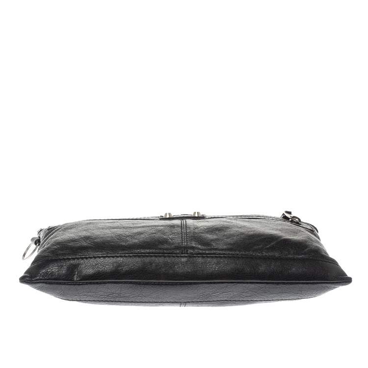 Pre Owned Balenciaga Black Leather Medium Classic City Pouch