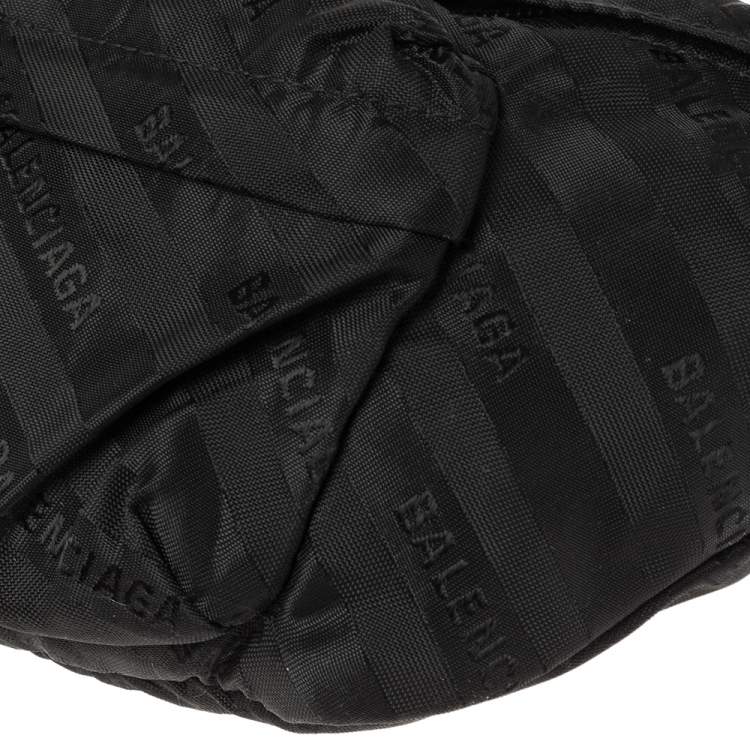 Pre Owned Balenciaga Black Nylon Logo Belt Bag