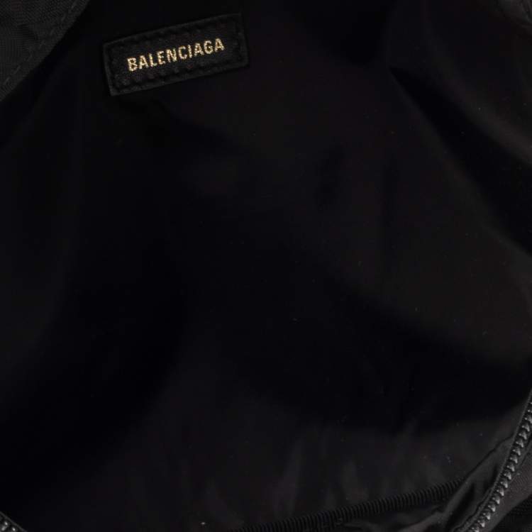 Pre Owned Balenciaga Black Nylon Logo Belt Bag