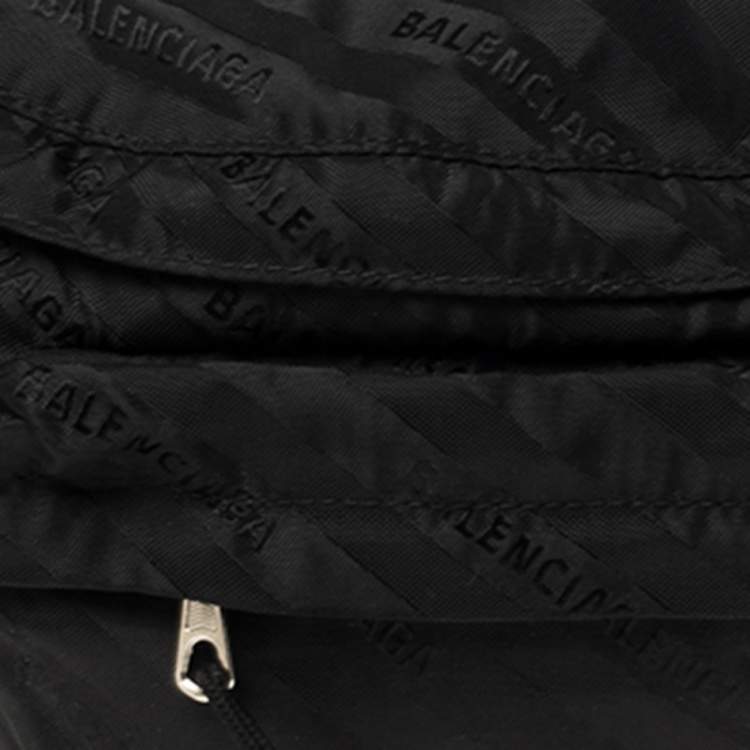Pre Owned Balenciaga Black Nylon Logo Belt Bag