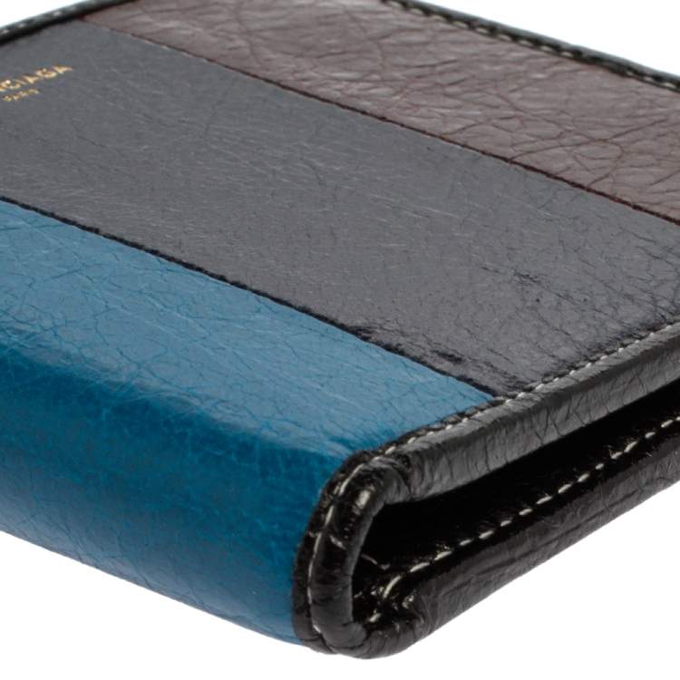 مملوكة مسبقًا Balenciaga Multicolor Leather Bazar Bi Fold Compact Wallet