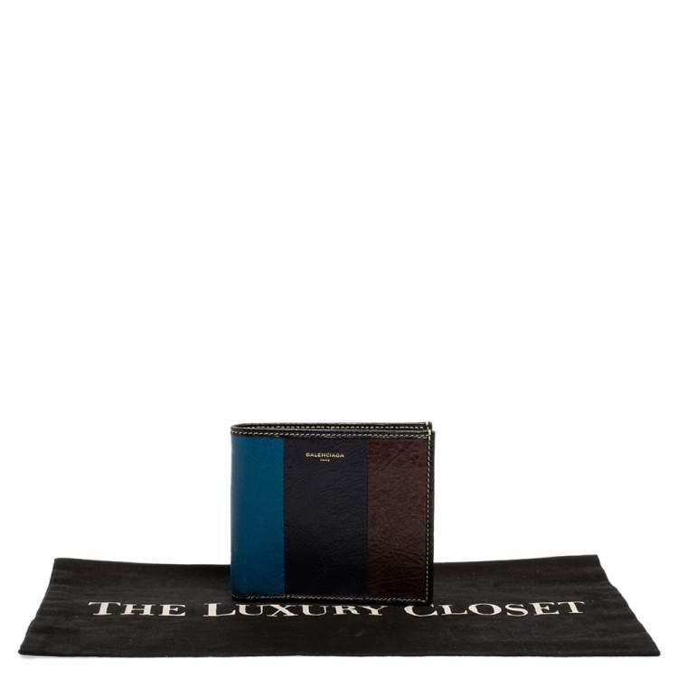 مملوكة مسبقًا Balenciaga Multicolor Leather Bazar Bi Fold Compact Wallet