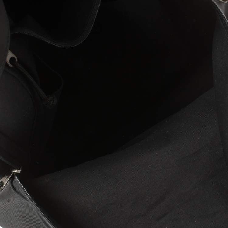 Pre Owned Balenciaga Black Nylon Logo Crest Backpack