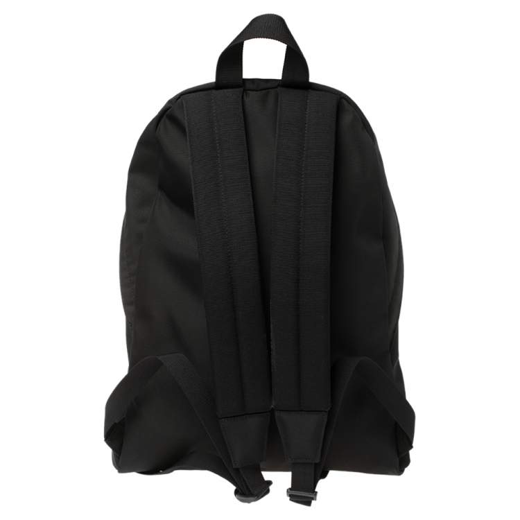 Pre Owned Balenciaga Black Nylon Logo Crest Backpack
