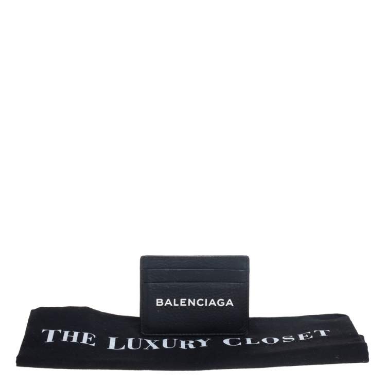 Pre Owned Balenciaga Black Leather Everyday Card Holder