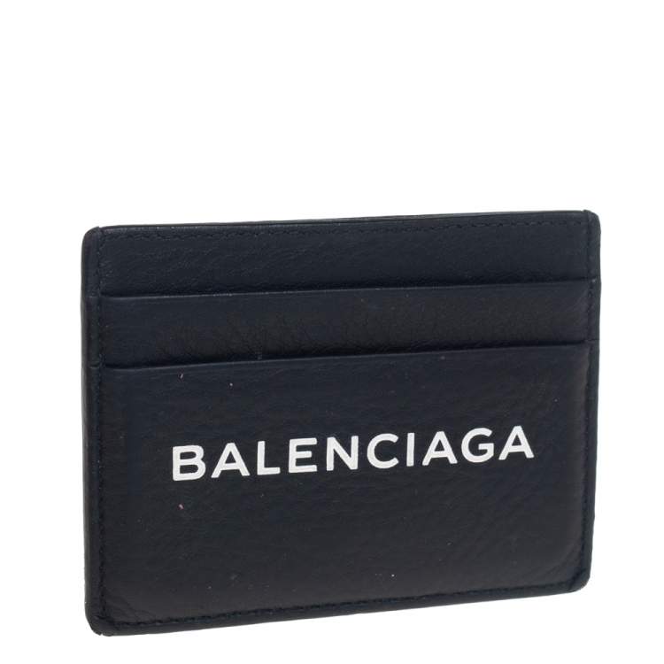 Pre Owned Balenciaga Black Leather Everyday Card Holder