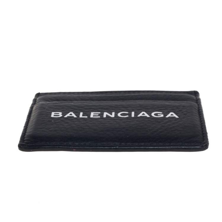 Pre Owned Balenciaga Black Leather Everyday Card Holder