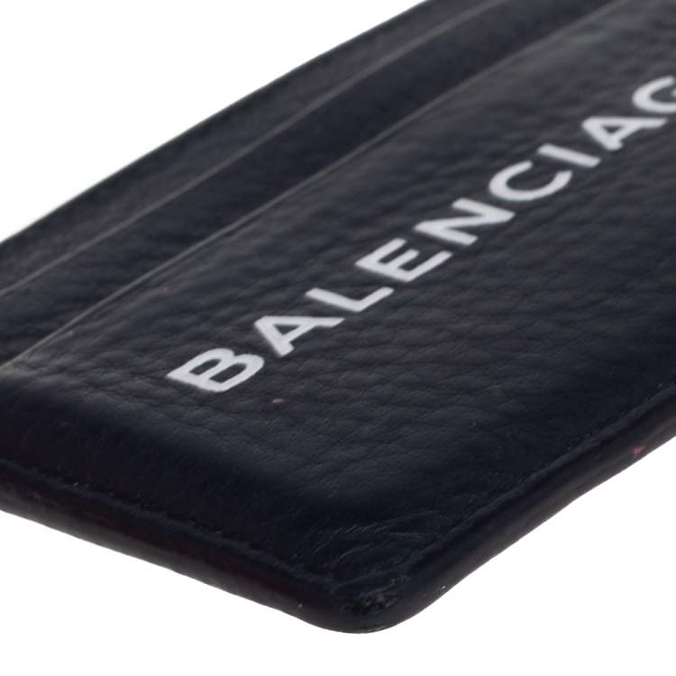 Pre Owned Balenciaga Black Leather Everyday Card Holder