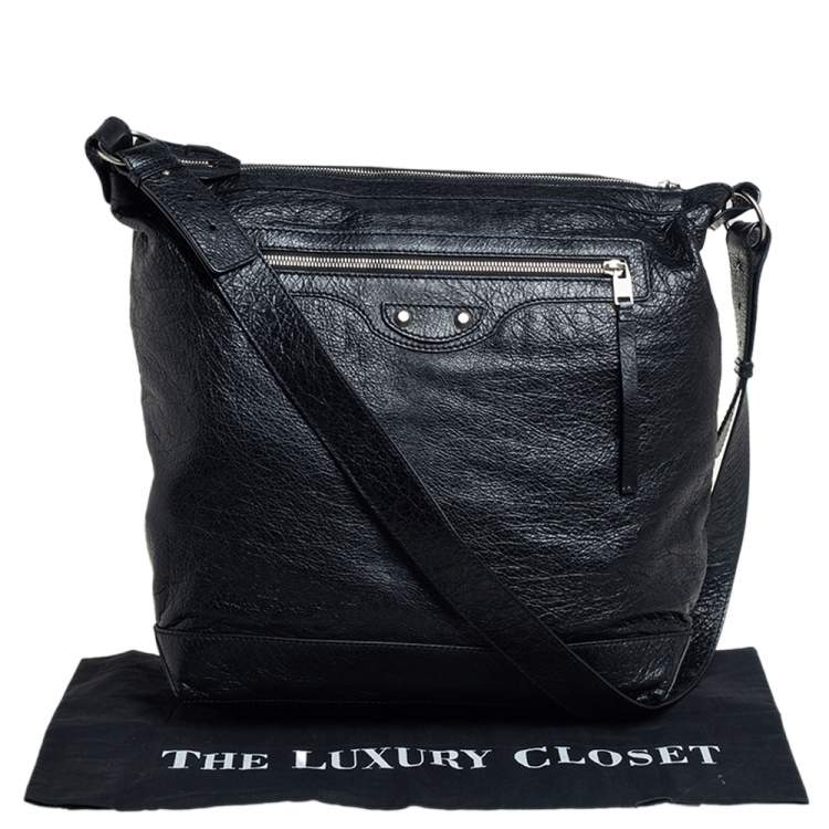 مملوكة مسبقًا Balenciaga Black Leather RH Day Messenger Bag