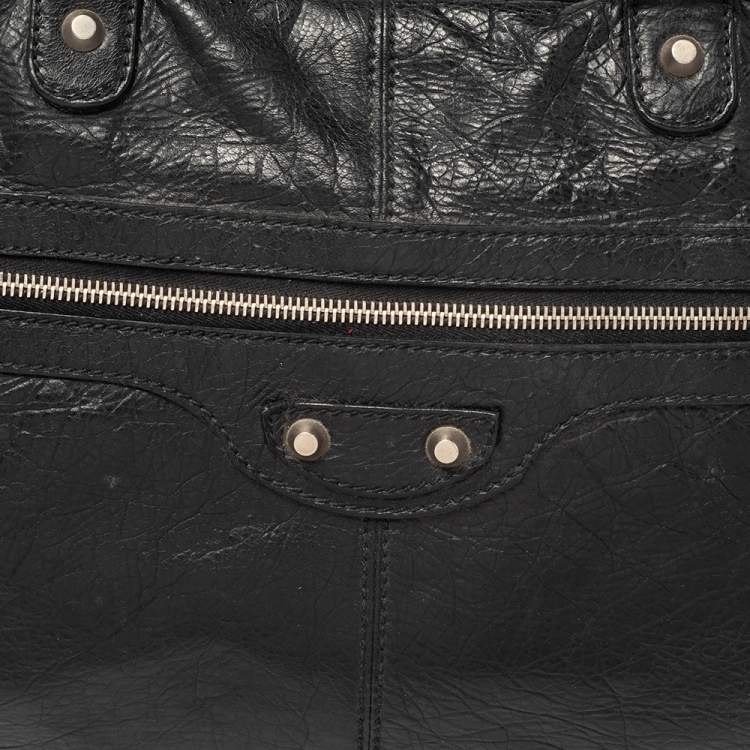 Pre Owned Balenciaga Black Leather RH Briefcase Bag
