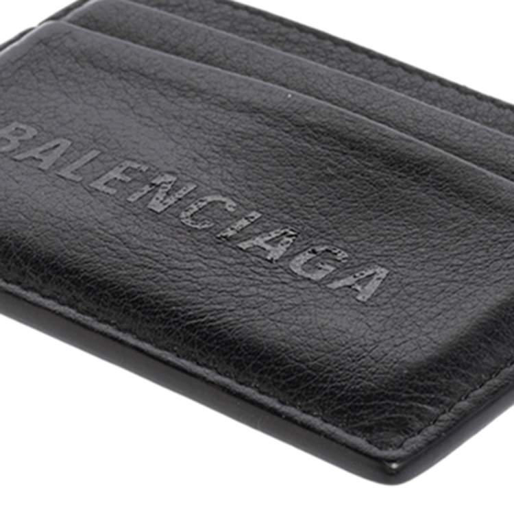 Pre Owned Balenciaga Black Leather Everyday Card Holder