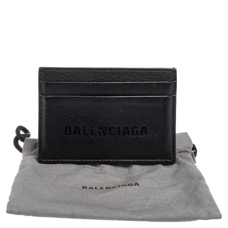 Pre Owned Balenciaga Black Leather Everyday Card Holder