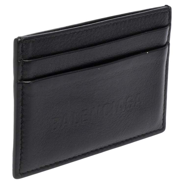 Pre Owned Balenciaga Black Leather Everyday Card Holder