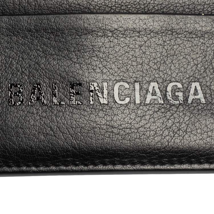 Pre Owned Balenciaga Black Leather Everyday Card Holder