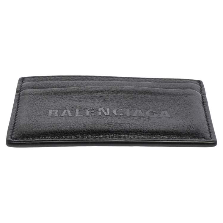 Pre Owned Balenciaga Black Leather Everyday Card Holder