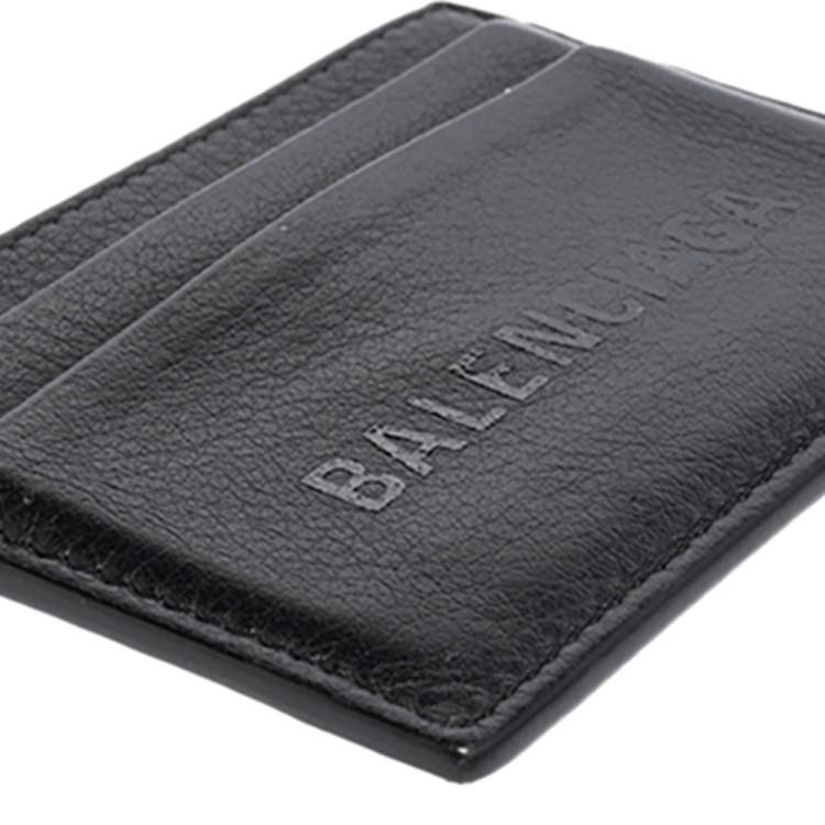 Pre Owned Balenciaga Black Leather Everyday Card Holder