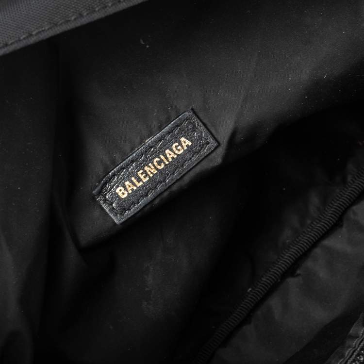 Pre Owned Balenciaga Black Logo Nylon Explorer Belt Bag