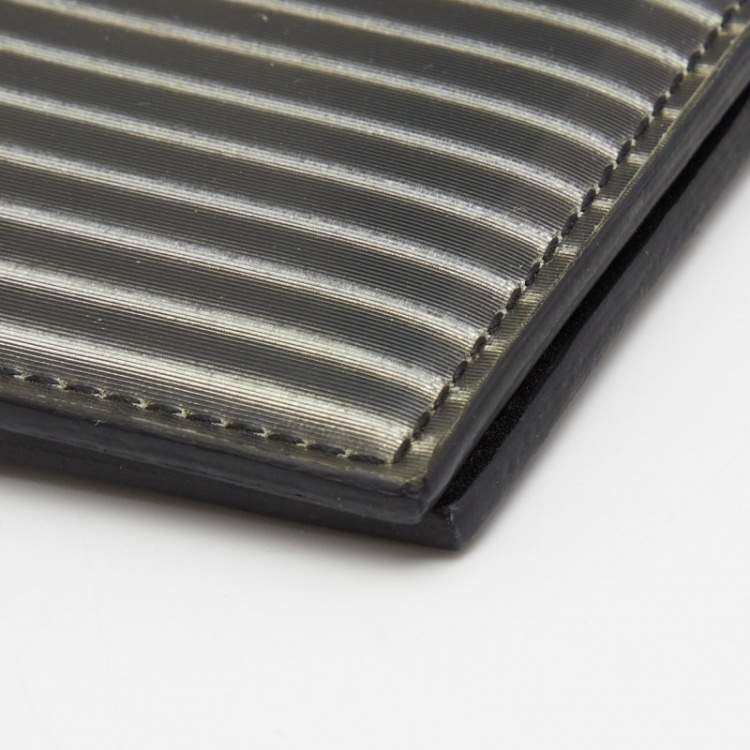 Pre Owned Balenciaga Silver/Grey Vinyl Bifold Wallet