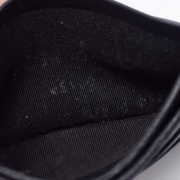 Pre Owned Balenciaga Black Leather Logo Print Card Holder