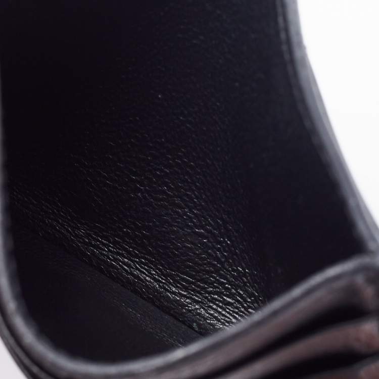 Pre Owned Balenciaga Black Leather Logo Print Card Holder