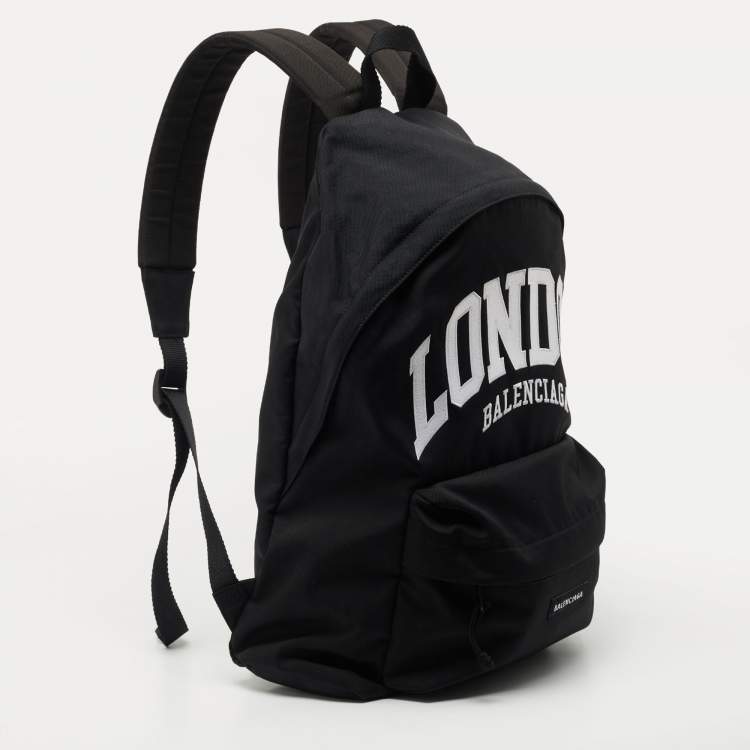 Pre Owned Balenciaga Black Nylon London Cities Backpack