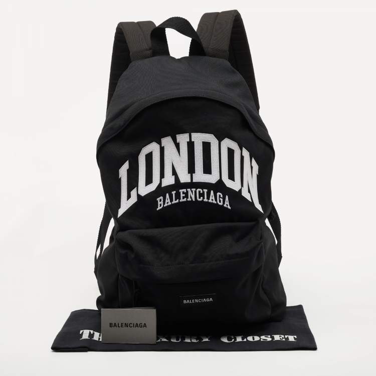 Pre Owned Balenciaga Black Nylon London Cities Backpack