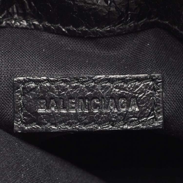 Pre Owned Balenciaga Black Leather Graffiti Explorer Pouch