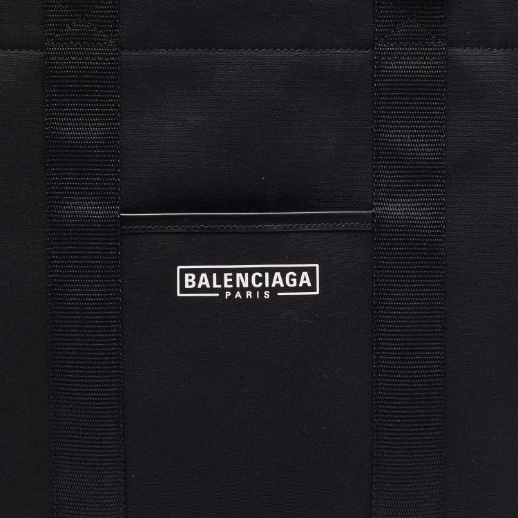 Pre Owned Balenciaga Black Canvas Large Hardware Tote