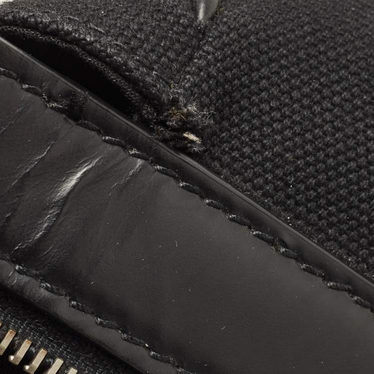 Pre Owned Balenciaga Black Canvas and Leather Logo Weekender