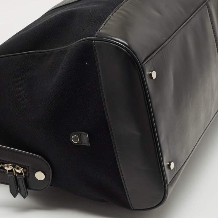 Pre Owned Balenciaga Black Canvas and Leather Logo Weekender