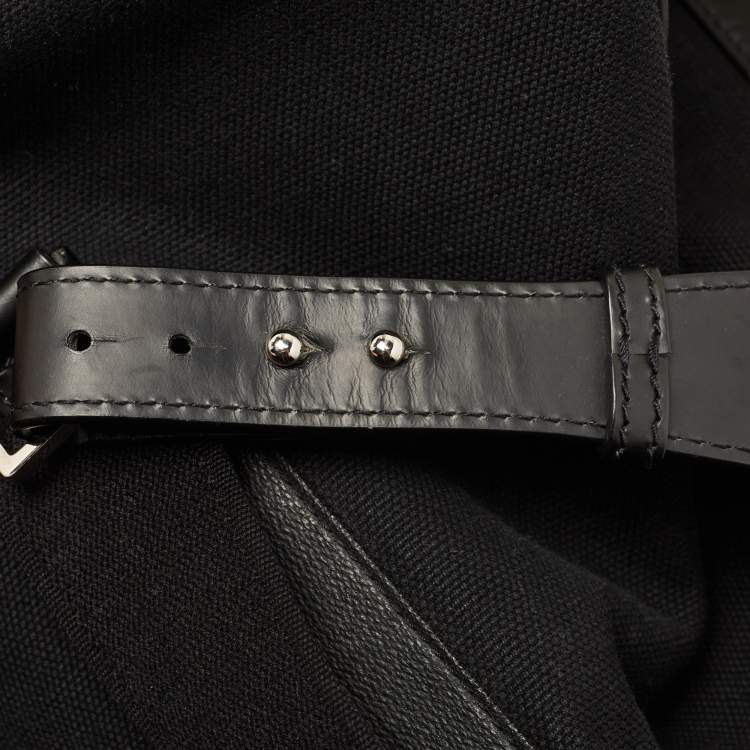 Pre Owned Balenciaga Black Canvas and Leather Logo Weekender