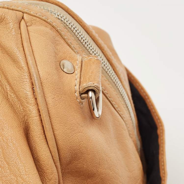 Pre Owned Balenciaga Tan Leather Duffle Bag