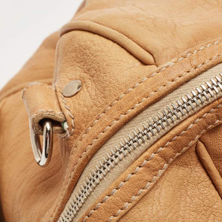 Pre Owned Balenciaga Tan Leather Duffle Bag