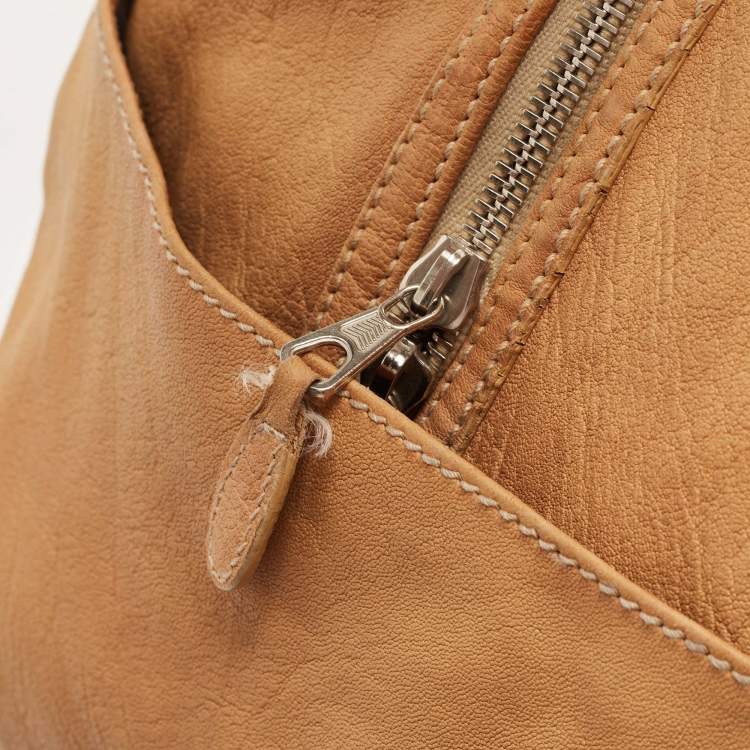 Pre Owned Balenciaga Tan Leather Duffle Bag