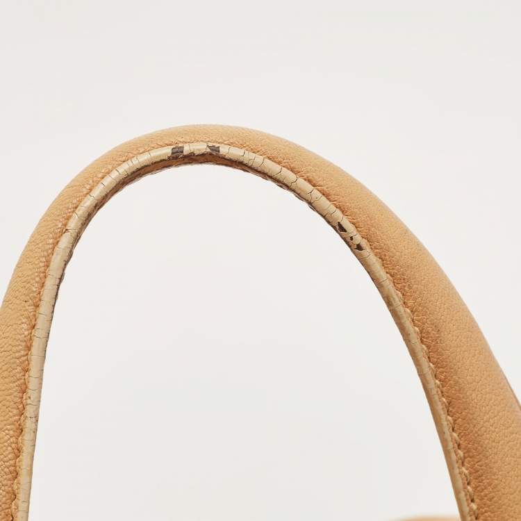 Pre Owned Balenciaga Tan Leather Duffle Bag