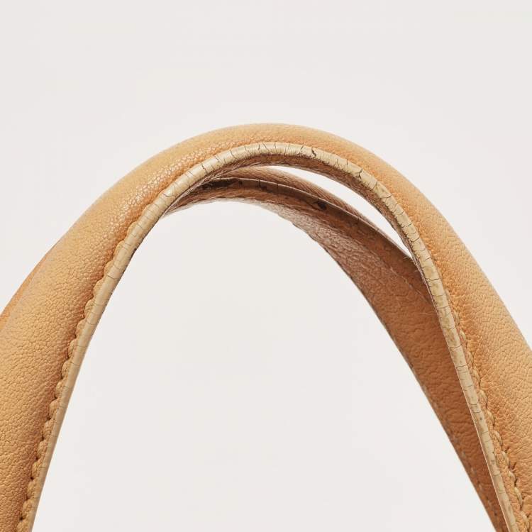 Pre Owned Balenciaga Tan Leather Duffle Bag