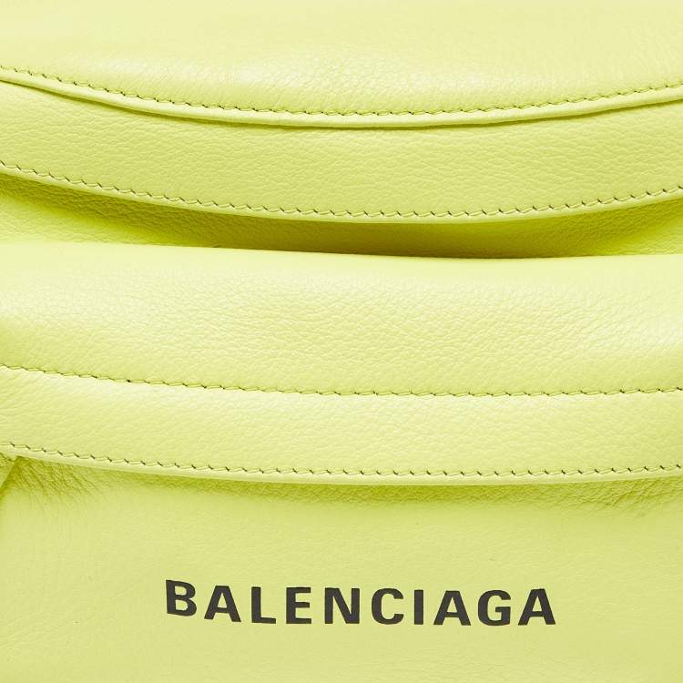 Pre Owned Balenciaga Yellow Leather Everyday Belt Bag