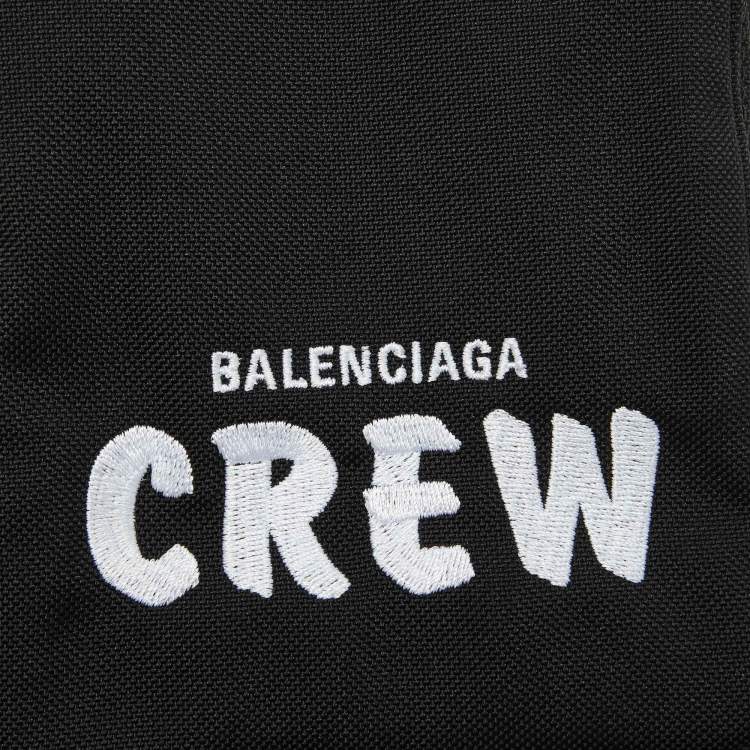 Pre Owned Balenciaga Black Nylon Crew Explorer Sling Bag