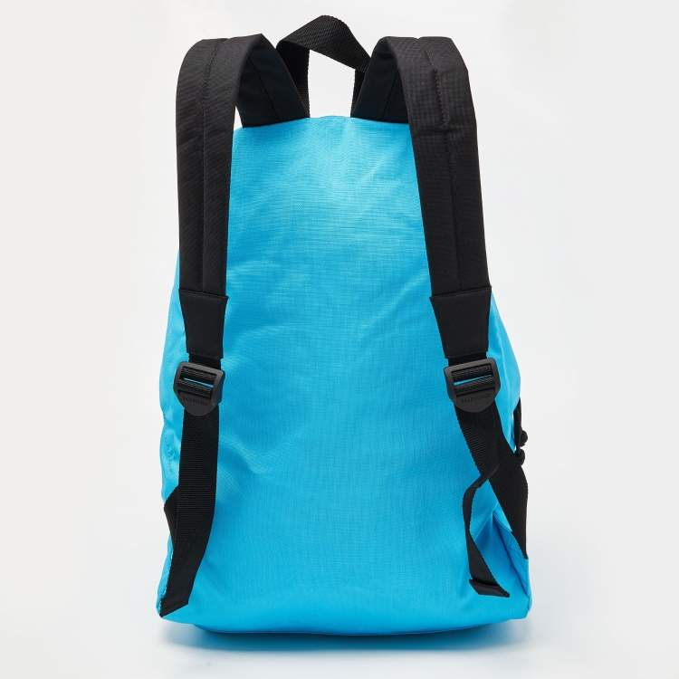 Pre Owned Balenciaga Blue Nylon Explorer Logo Backpack