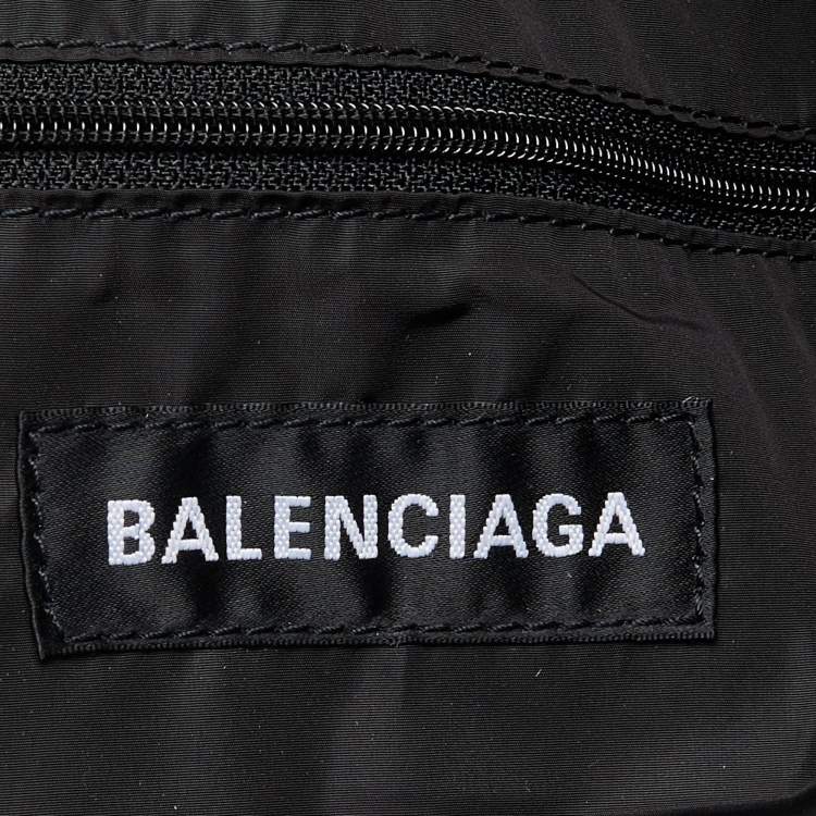 Pre Owned Balenciaga Blue Nylon Explorer Logo Backpack