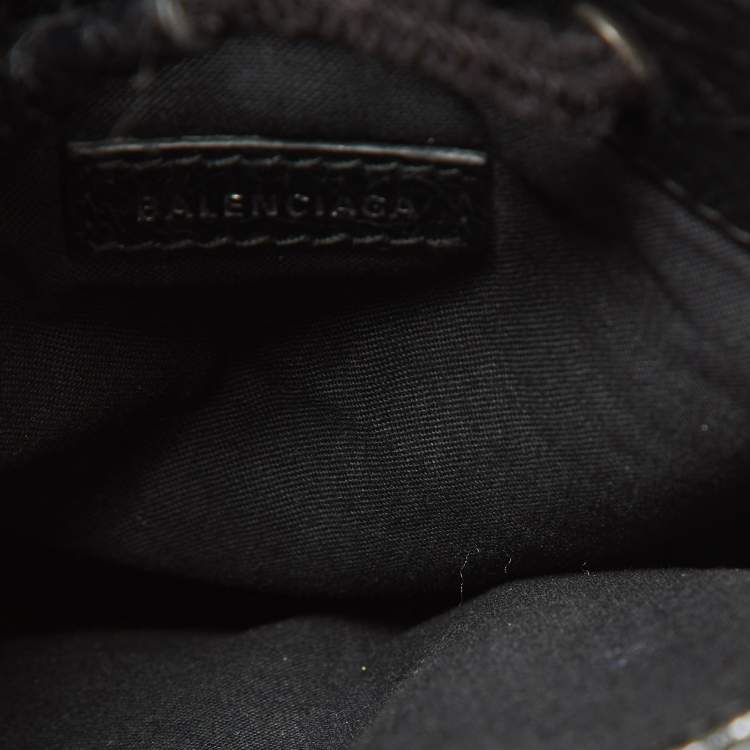 Pre Owned Balenciaga Black Leather Explorer Pouch Crossbody Bag