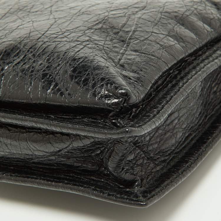 Pre Owned Balenciaga Black Leather Explorer Pouch Crossbody Bag