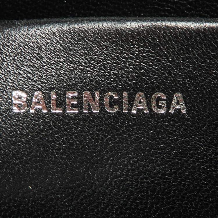 Pre Owned Balenciaga Black Croc Embossed Leather Wristlet Pouch